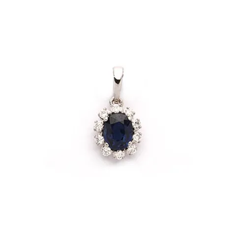 safir anheng i 14 karat hvitt gull 0,09 ct