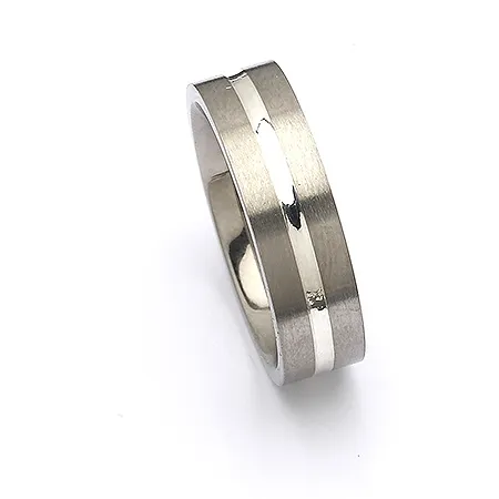 ring i titanium og sølv