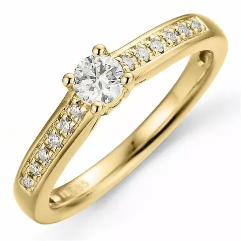 Bestillingsvare - diamantring i 14 karat gull 0,20 ct 0,07 ct