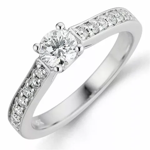 Bestillingsvare - diamantring i 14 karat hvitt gull 0,40 ct 0,22 ct