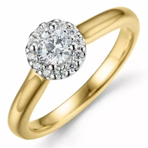 Bestillingsvare - diamantring i 14 karat gull og hvitt gull 0,32 ct 0,10 ct