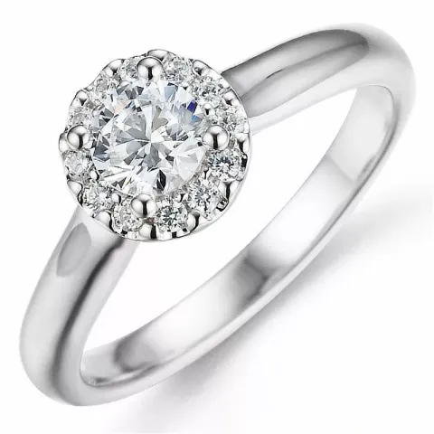 Bestillingsvare - diamantring i 14 karat hvitt gull 0,40 ct 0,12 ct