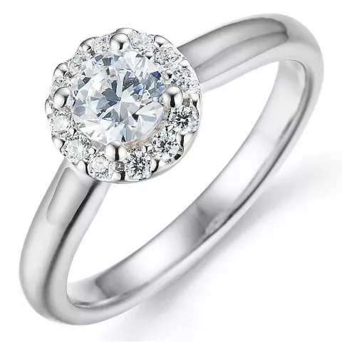 Bestillingsvare - diamantring i 14 karat hvitt gull 0,52 ct 0,15 ct