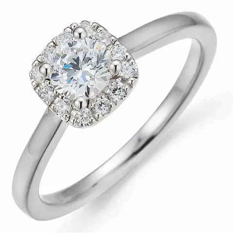 Bestillingsvare - diamantring i 14 karat hvitt gull 0,40 ct 0,11 ct