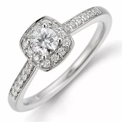 Bestillingsvare - diamantring i 14 karat hvitt gull 0,26 ct 0,15 ct