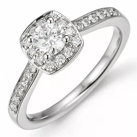 Bestillingsvare - diamantring i 14 karat hvitt gull 0,32 ct 0,21 ct