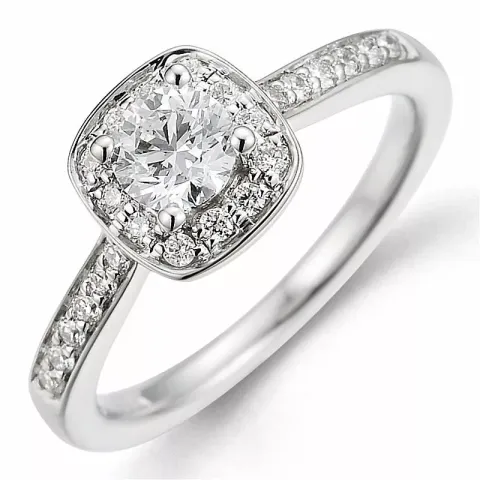 Bestillingsvare - diamantring i 14 karat hvitt gull 0,40 ct 0,22 ct
