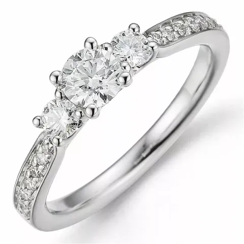 bestillingsvare - diamantring i 14 karat hvitt gull 0,30 ct 0,10 ct 0,11 ct