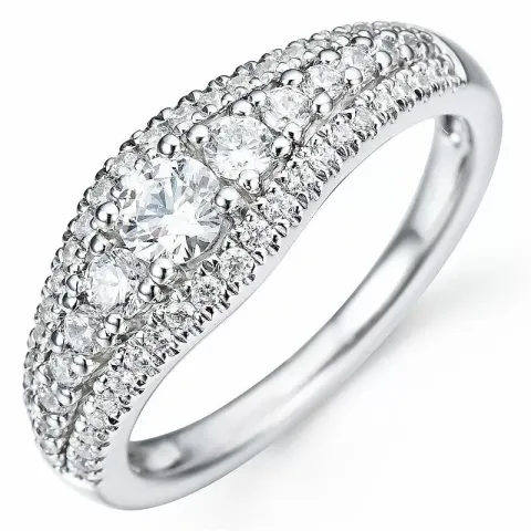 Bestillingsvare - diamantring i 14 karat hvitt gull 0,24 ct 0,51 ct