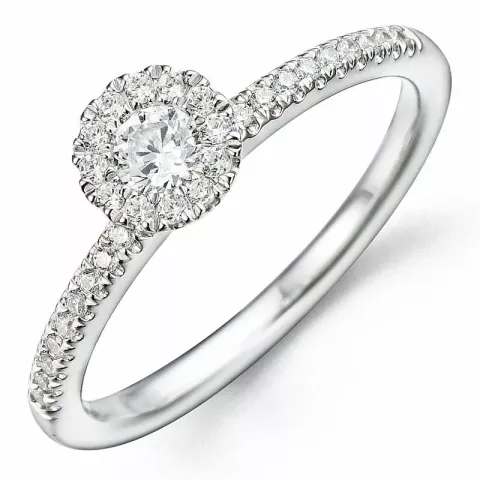 Bestillingsvare - diamantring i 14 karat hvitt gull 0,16 ct 0,17 ct