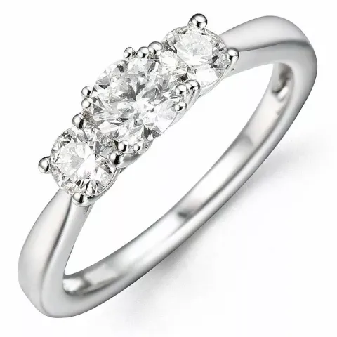 Bestillingsvare - diamantring i 14 karat hvitt gull 0,40 ct 0,37 ct