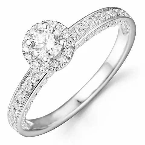 Bestillingsvare - diamantring i 14 karat hvitt gull 0,26 ct 0,40 ct