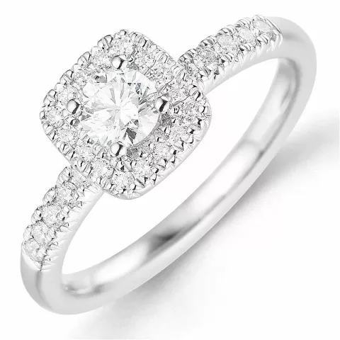 Bestillingsvare - diamantring i 14 karat hvitt gull 0,32 ct 0,24 ct