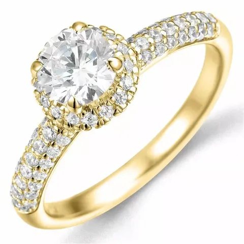 Bestillingsvare - diamantring i 14 karat gull 0,75 ct 0,46 ct