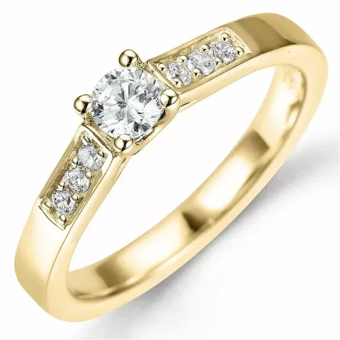 Bestillingsvare - diamantring i 14 karat gull 0,26 ct 0,10 ct