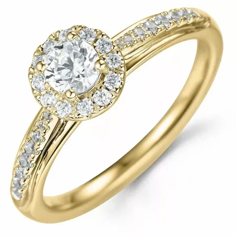Bestillingsvare - diamantring i 14 karat gull 0,32 ct 0,20 ct