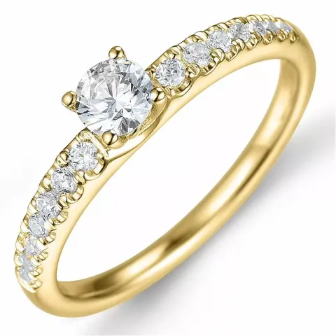 Bestillingsvare - diamantring i 14 karat gull 0,32 ct 0,19 ct