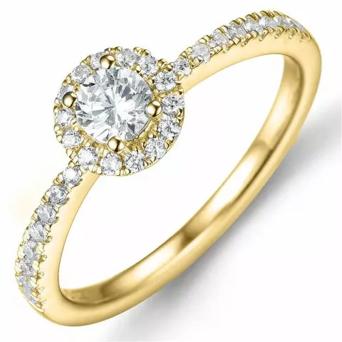 diamantring i 14 karat gull 0,27 ct 0,22 ct