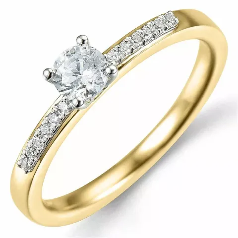 Bestillingsvare - diamantring i 14 karat gull og hvitt gull 0,32 ct 0,06 ct