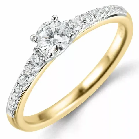 Bestillingsvare - diamantring i 14 karat gull og hvitt gull 0,32 ct 0,18 ct