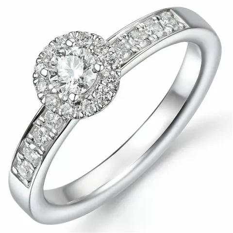 Bestillingsvare - diamantring i 14 karat hvitt gull 0,26 ct 0,26 ct