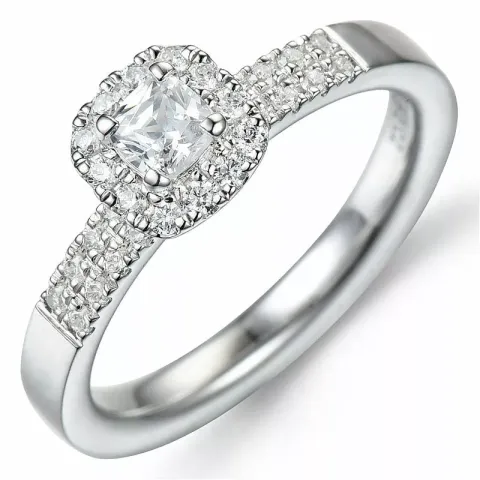 Bestillingsvare - diamantring i 14 karat hvitt gull 0,32 ct 0,26 ct