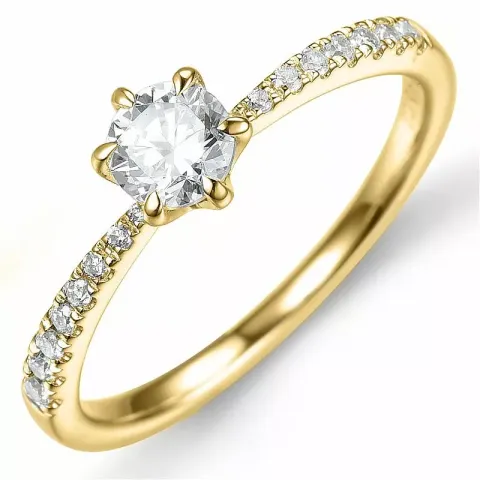 Bestillingsvare - diamantring i 14 karat gull 0,42 ct 0,13 ct