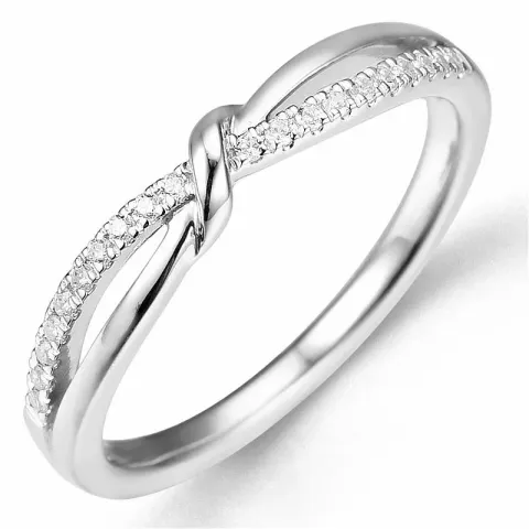 diamantring i 14 karat hvitt gull 0,10 ct