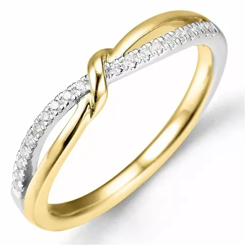 Bestillingsvare - diamantring i 14 karat gull og hvitt gull 0,10 ct