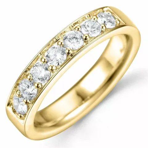 diamant alliansering i 14 karat gull 7 x 0,10 ct