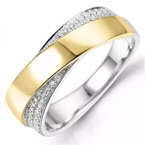 Bestillingsvare - diamantring i 14 karat gull og hvitt gull 0,22 ct