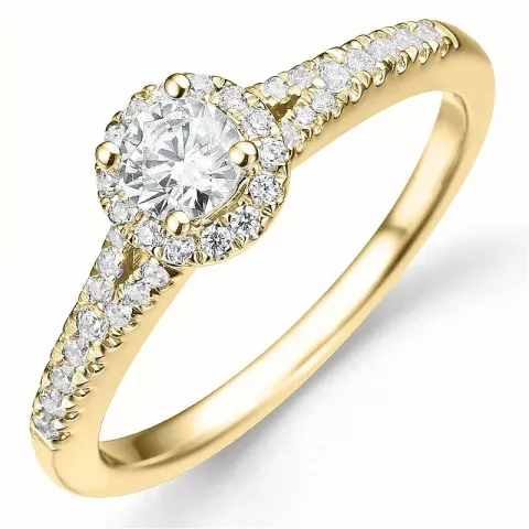 Bestillingsvare - diamantring i 14 karat gull 0,32 ct 0,21 ct
