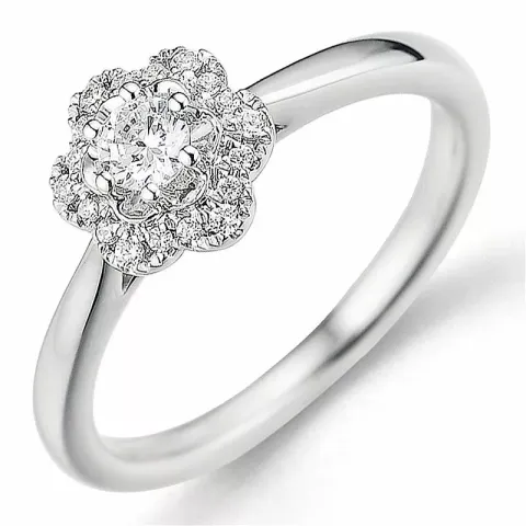 Bestillingsvare - diamantring i 14 karat hvitt gull 0,15 ct 0,08 ct