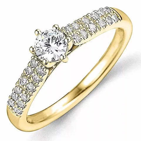 Bestillingsvare - diamantring i 14 karat gull 0,32 ct 0,18 ct