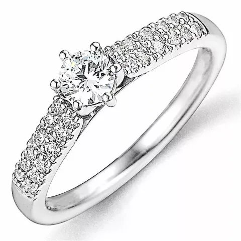 Bestillingsvare - diamantring i 14 karat hvitt gull 0,32 ct 0,18 ct