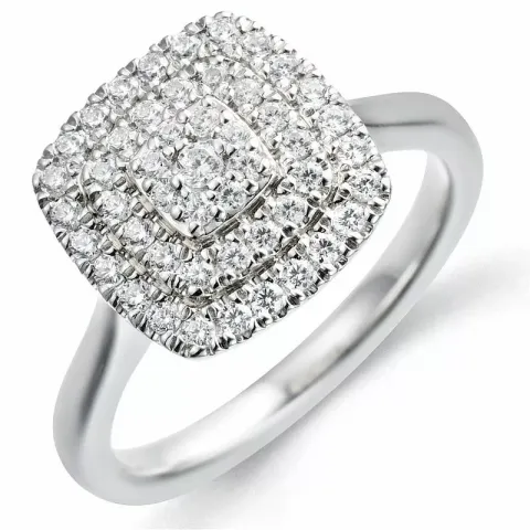 Bestillingsvare - diamantring i 14 karat hvitt gull 0,48 ct