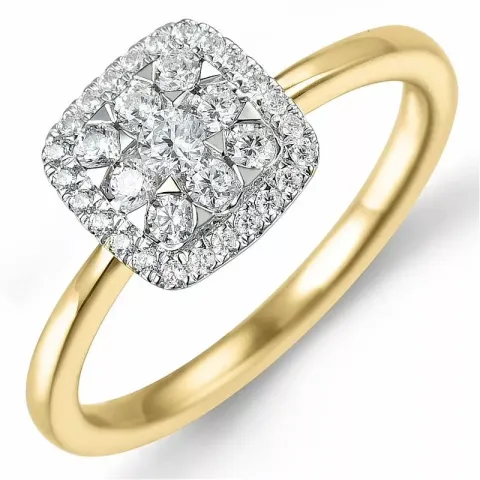 Bestillingsvare - diamantring i 14 karat gull og hvitt gull 0,37 ct