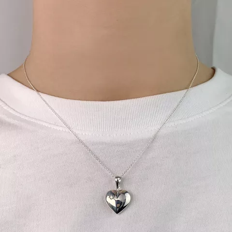 15,5 x 15,5 mm hjerte anheng i sølv