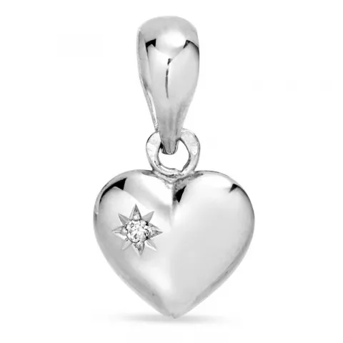 8,5 x 11 mm hjerte anheng i sølv