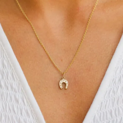 Elegant hestesko anheng i 8 karat