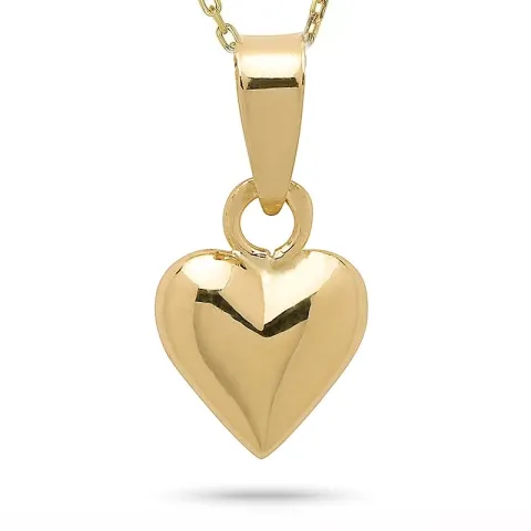 hjerte halskjede i forgylt sølv med anheng i 14 karat gull - Amoré