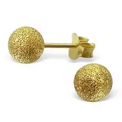 6 mm kule øredobber i forgylt sølv