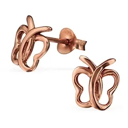 Sommerfugl øredobber i rosabelagt sølv