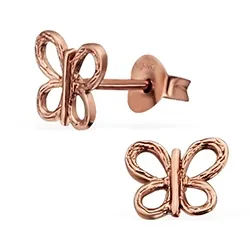 Sommerfugl øredobber i rosabelagt sølv