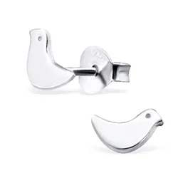 Fugl øredobber i sølv