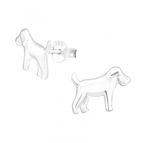 Blanke  hunder øredobber i sølv