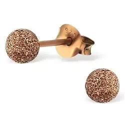 4 mm kule øredobber i rosabelagt sølv