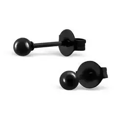 3 mm kule øredobber i svart stål