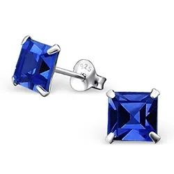 Firkantet 6 x 6 mm øredobber i sølv