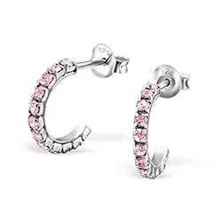 Rosa halvcreol i rodinert sølv